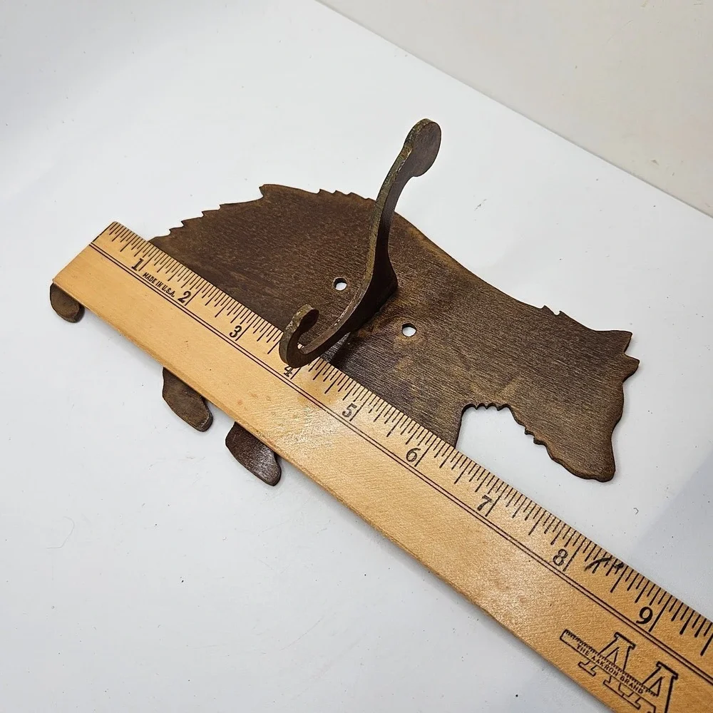 Vintage Rustic Metal Bear Wall Hook / Coat Hook Cabin Decor